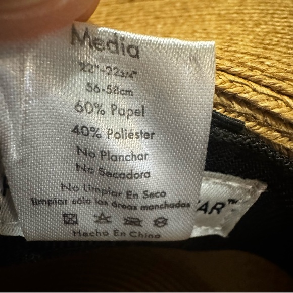 Pineapple Star 22”-22 3/4” Straw Style Paper Hat Men’s Size Medium Tan Hat - Picture 9 of 9